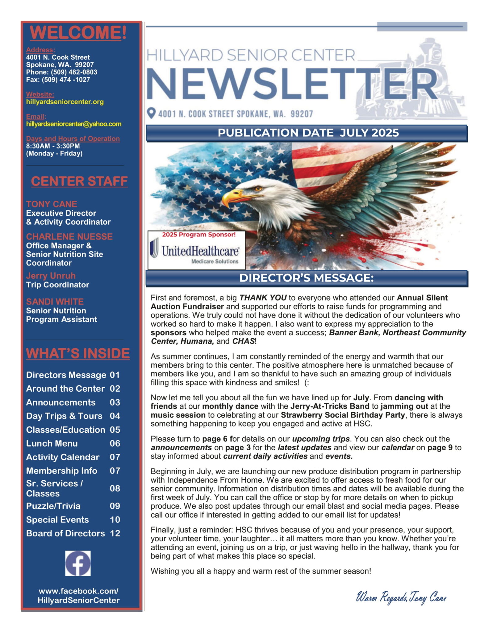 Newsletters Hillyard Senior Center